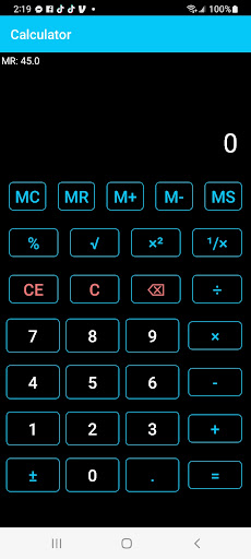 Calculator with Memory Screenshot