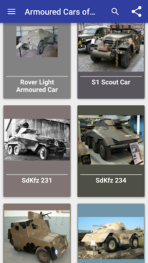 Android application Armoured cars of WW2 screenshort