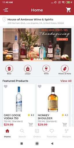 Android application House of Ambrose Wine & Spirit screenshort