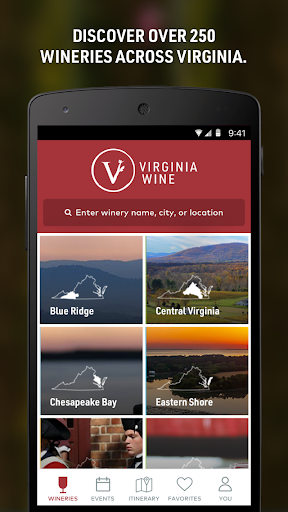 Android application Virginia Wine screenshort