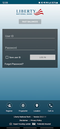 myLiberty Mobile Banking Screen 2