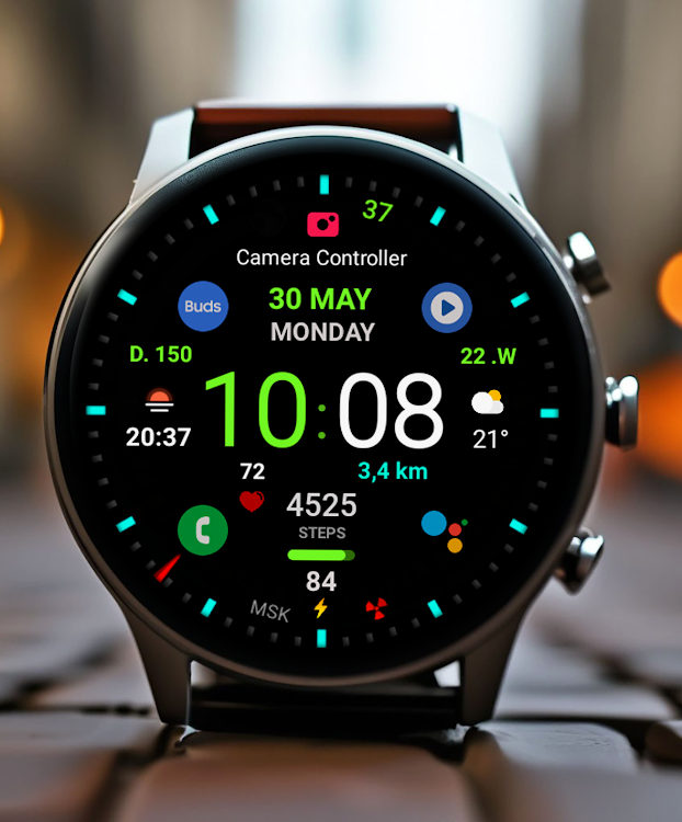 Black practical MOD Watch face - New - (Android)