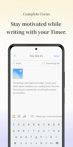 Screenshot of Sunrise: Journal Therapy
