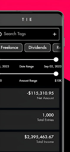 Android application TIE - Tagged Income Expense screenshort