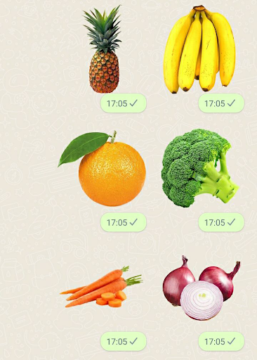Fruits And Vegetables Stickers Screen 3