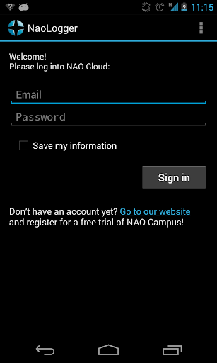 Android application NAO Logger screenshort