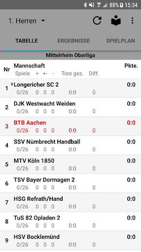 Android application BTB Aachen Handball screenshort