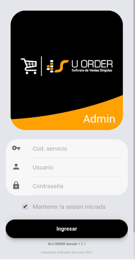 Android application IS-U ORDER ADMIN screenshort