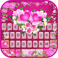 Тема для клавиатуры Pink Rose Flower
