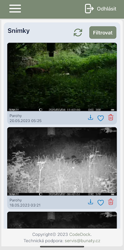 Android application FotopastCloud screenshort