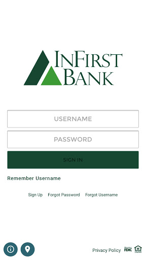 Android application InFirst Bank Mobile App. screenshort