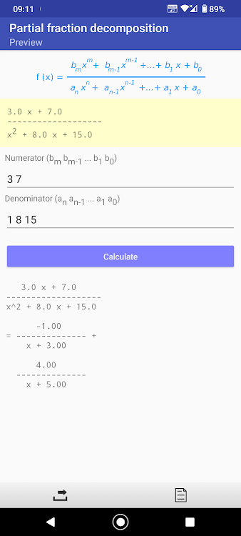 Partial fraction decomposition - 1.0.35 - (Android)