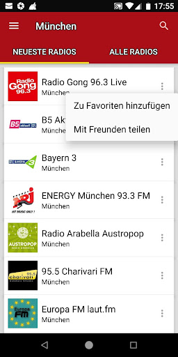 Munich Radio Stations Screen 2