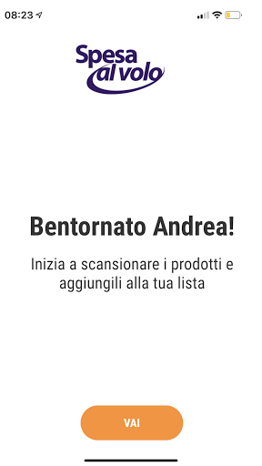 Android application Spesa al volo screenshort