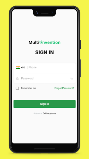 Multi Invention-Delivery App Screen 2