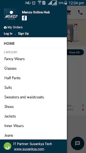 Android application Menzo Online Hub screenshort