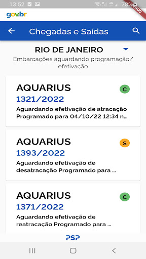 Android application AplicativoPSP screenshort