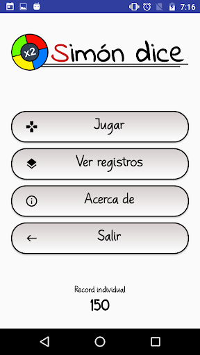 Android application Simon dice screenshort