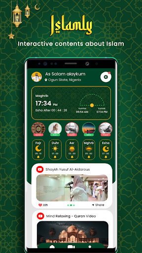 Android application Islamly: Azan Qibla Quran Dua screenshort