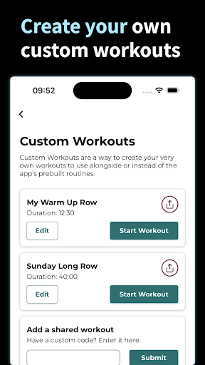Screenshot of Rowing Machine Workouts