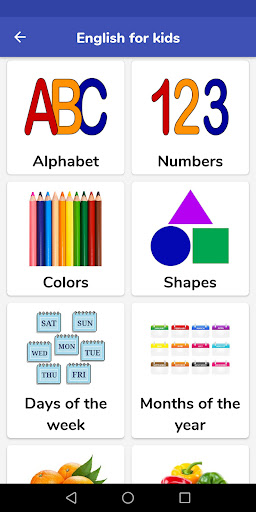Android application Learn English For Kids screenshort