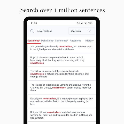 Android application Sentence Finder: English Words screenshort