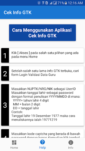 Cek Info GTK 2020