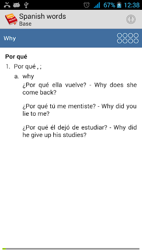 Screenshot of Learn Spanish Vocabulary