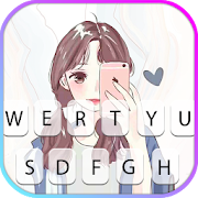 Cute Selfie Girl Keyboard Theme