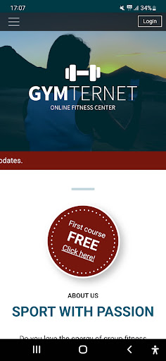 Android application GYMTERNET screenshort