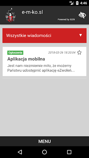 Android application eMiasteczko screenshort
