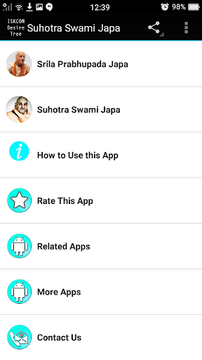 Android application Suhotra Swami Japa screenshort