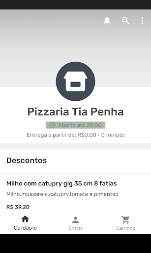 Android application Pizzaria Tia Penha screenshort