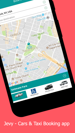 Android application Jevi Taxi screenshort
