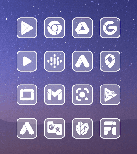 Screenshot of Square Clear White Icon Pack