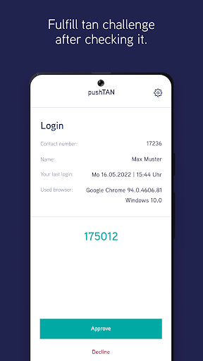 Bank Frick PushTAN Screen 3