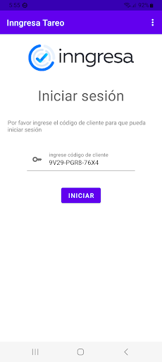 Android application Inngresa Tareo screenshort