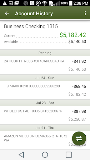 Argent Mobile Banking Screen 2