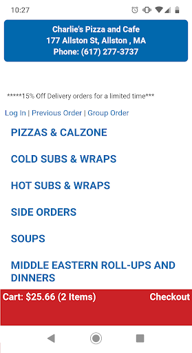 Charlies Pizza and Cafe Screen 2