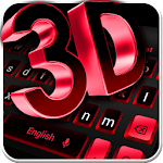 Cover Image of डाउनलोड 3D Black Red Keyboard Theme 10001006 APK
