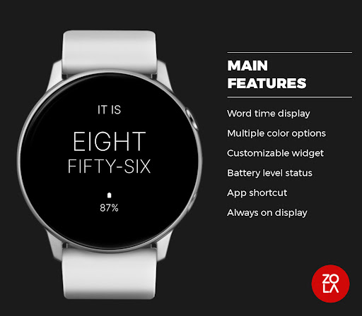 English Word Clock Watch Face Screen 2