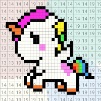 Pixel Unicorn cor por número