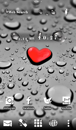 Android application Heart Drop Theme screenshort