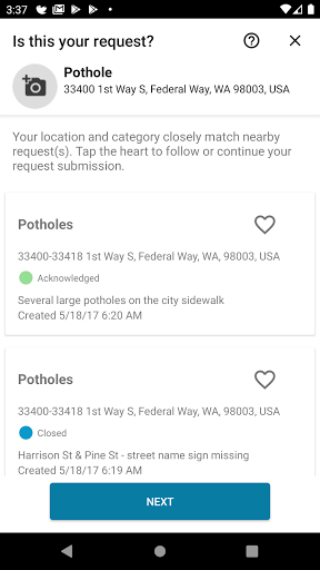 Screenshot of Eyes on Federal Way