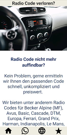 Radio code for Becker Screen 3