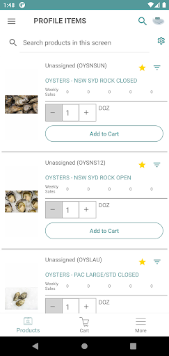 Richmond Oysters Online Screen 3
