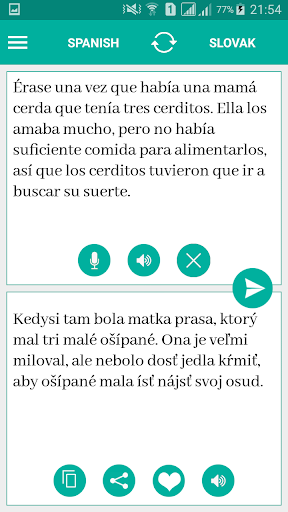 Android application Slovak Spanish Translator screenshort