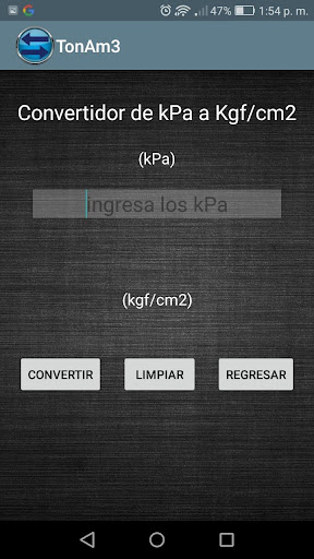 Convertidor de Toneladas a M3 Screen 3