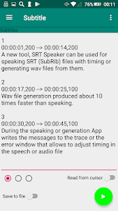 SRT Speaker subtitles to audio Unknown