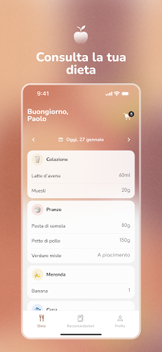 Android application La mia dieta by Nutribook screenshort
